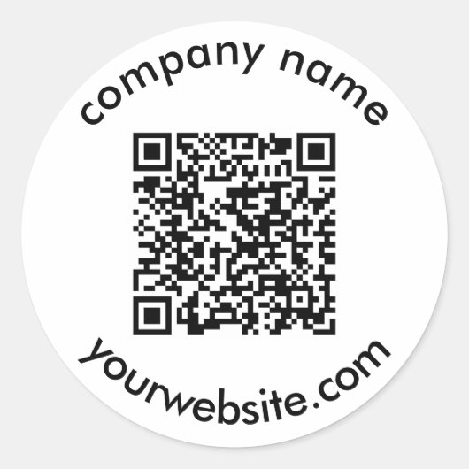 カスタムQRコードと文字の追加エレガントモダン ラウンドシール (正面)