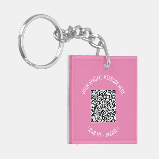 カスタムQRコードと文字キーチェーンあなたの色 キーホルダー (正面左)