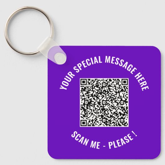カスタムQRコードと文字キーチェーン選択カラー キーホルダー (正面)