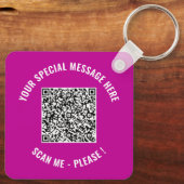 カスタムQRコードと文字キーチェーン選択カラー キーホルダー (裏面)