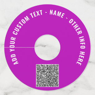 カスタムQRコードと文字ワイングラスラベルテンプレート ワイングラスタグ