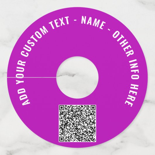 カスタムQRコードと文字ワイングラスラベルテンプレート ワイングラスタグ (裏面)