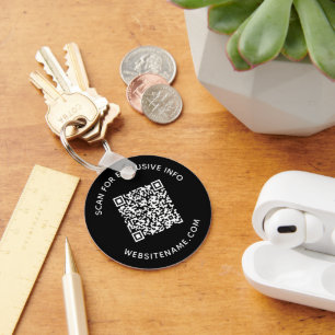 カスタムQRコードと文字企業のスワッグブラック キーホルダー
