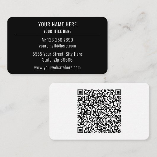 カスタムQRコードと文字名刺あなたの色 名刺 (正面/裏面)