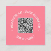 カスタムQRコードと文字名刺の色の選択 スクエア名刺 (裏面)