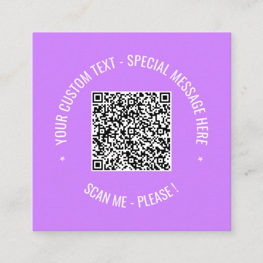 カスタムQRコードと文字名刺の色の選択 スクエア名刺 (正面)