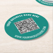 カスタムQRコードと文字紙あなたの色をコースター ラウンドペーパーコースター (アングル)