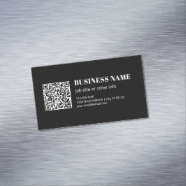 カスタムQRコードと編集可能なレトロモダンテキスト マグネット名刺