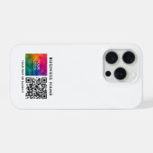 カスタムQRコードにビジネスロゴをアップロード 白 iPhoneケース (裏面横)