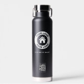 カスタムQRコードのビジネスロゴ名モダン ウォーターボトル (正面)