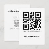 カスタムQRコードのモダンでトレンディな招待状 招待状 (正面/裏面)