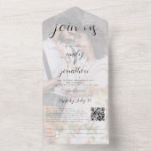 カスタムQRコードスクリプトフォトオーバーレイに参加モダンする オールインワン招待状 (内側)