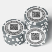 カスタムQRコードテキスト ビジネス ポーカー チップ 例 (積み重ね)