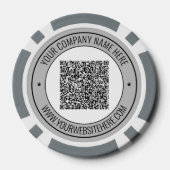 カスタムQRコードテキスト ビジネス ポーカー チップ 例 (裏面)