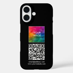 カスタムQRコードテキスト 自分のロゴをアップロード iPhone 16ケース