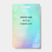 カスタムQRコードパステルレインボーVIP全アクセス バッジ (裏面)