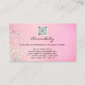 カスタムQrコードピンクグリッターメイクアップリップスティックロゴ 名刺 (裏面)