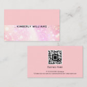 カスタムQRコードピンクミニマルモダンリストシック 名刺 (正面/裏面)