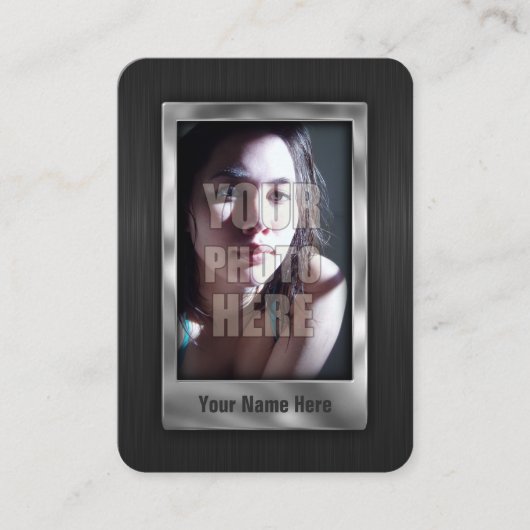 カスタムQRコードプロファイルフォトメタル 名刺 (正面)