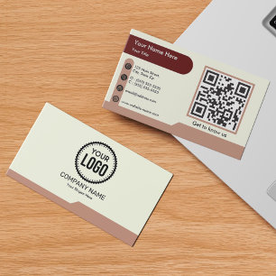 カスタムQRコードプロフェッショナル会社のロゴモダン 名刺