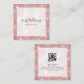 カスタムQRコードホログラフィフェイクックファッション スクエア名刺 (正面/裏面)