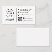 カスタムQRコードモダンソーシャルメディアプロフィール 名刺 (正面/裏面)