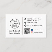 カスタムQRコードモダンソーシャルメディアプロフィール 名刺 (正面)