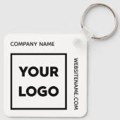 カスタムQRコードロゴと文字企業のスワッグ白 キーホルダー (裏面)
