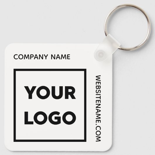 カスタムQRコードロゴと文字企業のスワッグ白 キーホルダー (裏面)