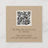 カスタムQRコードロゴキッチンビジネス&レストラン スクエア名刺 (裏面)