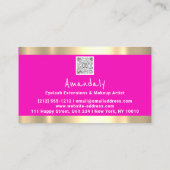 カスタムQRコードロゴピンク金ゴールド 名刺 (裏面)