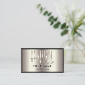 カスタムQRコードロゴレストラン料理シェフバラ 名刺 (スタンド正面)