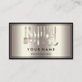 カスタムQRコードロゴレストラン料理シェフバラ 名刺 (正面)