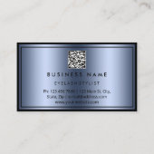 カスタムQRコードロゴレストラン料理シェフブルー 名刺 (裏面)