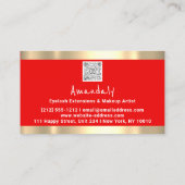 カスタムQRコードロゴ赤金ゴールド 名刺 (裏面)