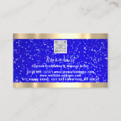 カスタムQRコードロゴ金ゴールド青 名刺 (裏面)