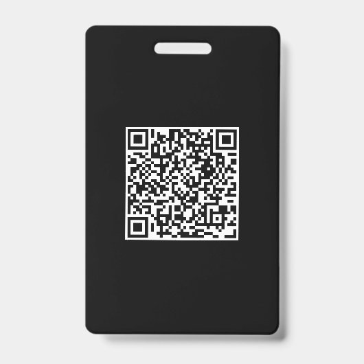 カスタムQRコードロゴ 黒 シンプルな塗りつぶし バッジ (正面)