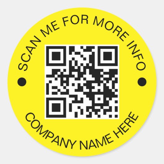カスタムQRコード丸黄防水事業 ラウンドシール (正面)