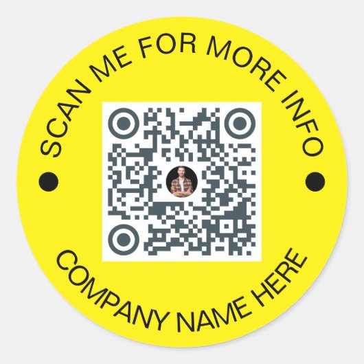 カスタムQRコード丸黄防水事業 ラウンドシール (正面)