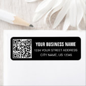 カスタムQRコード事業名黒差出人住所 ラベル (インサイチュ)