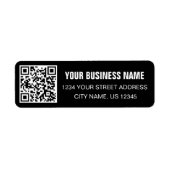 カスタムQRコード事業名黒差出人住所 ラベル (正面)