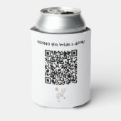 カスタムQRコード付きの花嫁へのドリンク（VENMO） 缶クーラー (缶裏面)