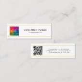 カスタムQRコード会社ロゴ従業員名ミニ コーリングカード (正面/裏面)