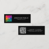 カスタムQRコード会社ロゴ従業員名ミニ コーリングカード (正面/裏面)