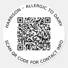 カスタムQRコード名文字情報連絡photo kids ラウンドシール