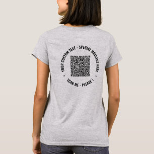カスタムQRコード情カスタム報文字おもしろいTシャツ Tシャツ