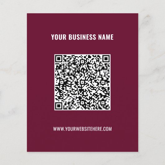 カスタムQRコード情報と文字チラシ – 色の選択 チラシ (裏面)