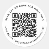 カスタムQRコード文字お気に入りギフトラベルシール ラウンドシール (正面)