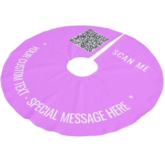 カスタムQRコード文字とカラークリスマスツリースカート ブラッシュドポリエステルツリースカート (アングル)