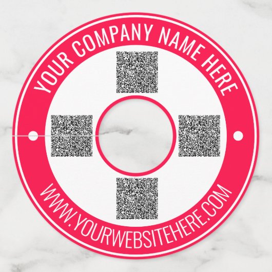 カスタムQRコード文字とカラーワイングラスラベル ワイングラスタグ (正面)